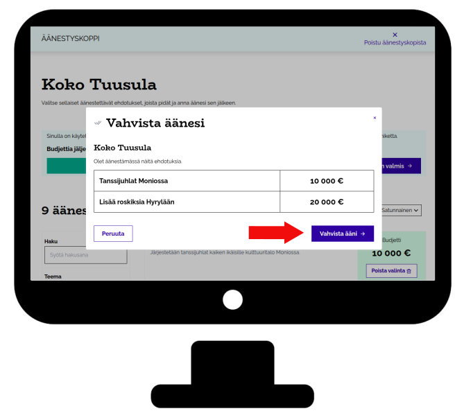 Vahvista äänesi-ponnahdusikkuna tietokoneella